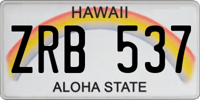 HI license plate ZRB537
