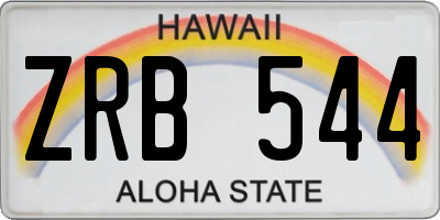 HI license plate ZRB544