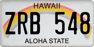 HI license plate ZRB548