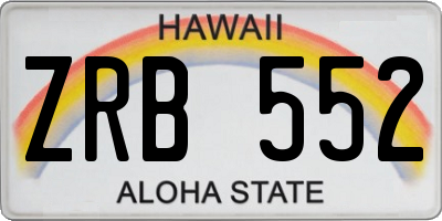 HI license plate ZRB552