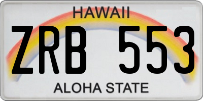 HI license plate ZRB553