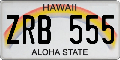HI license plate ZRB555