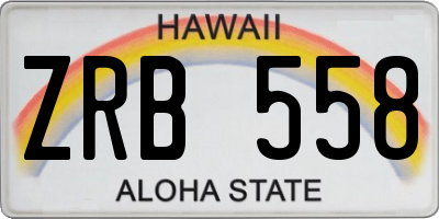 HI license plate ZRB558