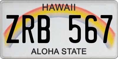 HI license plate ZRB567