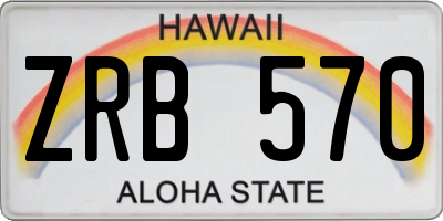HI license plate ZRB570
