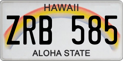 HI license plate ZRB585