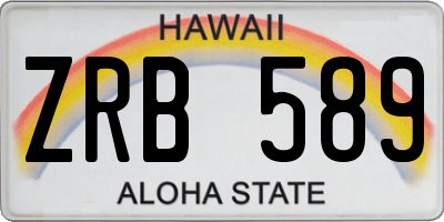 HI license plate ZRB589