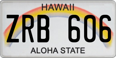 HI license plate ZRB606
