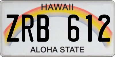 HI license plate ZRB612