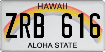 HI license plate ZRB616