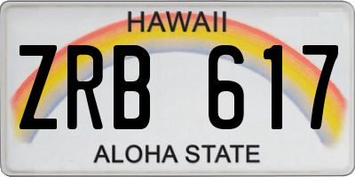HI license plate ZRB617