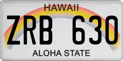 HI license plate ZRB630