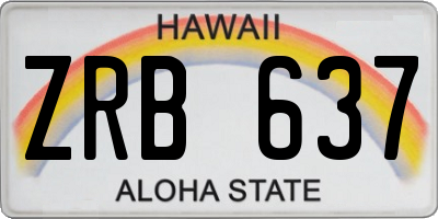 HI license plate ZRB637