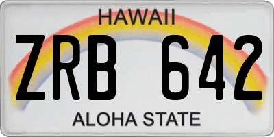 HI license plate ZRB642