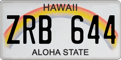 HI license plate ZRB644