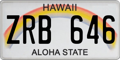 HI license plate ZRB646