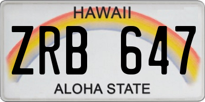 HI license plate ZRB647