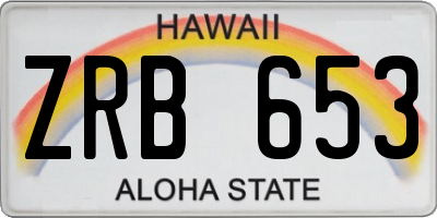 HI license plate ZRB653