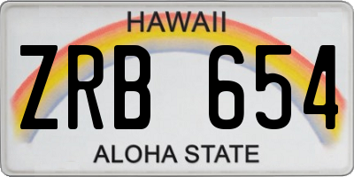 HI license plate ZRB654