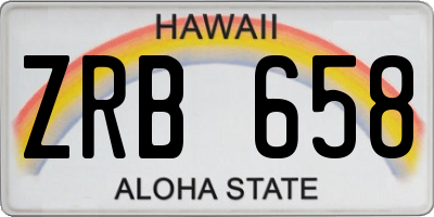 HI license plate ZRB658