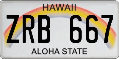 HI license plate ZRB667