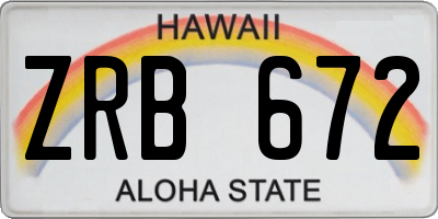 HI license plate ZRB672