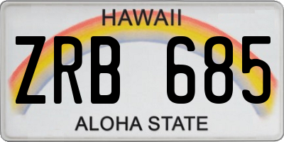 HI license plate ZRB685