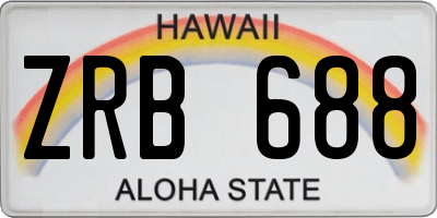 HI license plate ZRB688