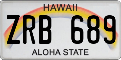 HI license plate ZRB689
