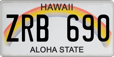 HI license plate ZRB690