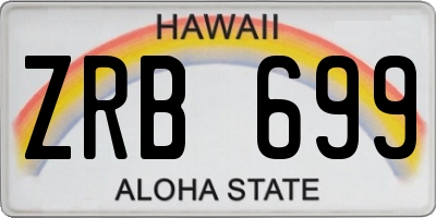 HI license plate ZRB699
