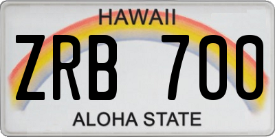 HI license plate ZRB700
