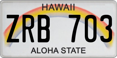 HI license plate ZRB703