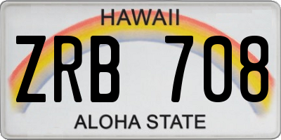 HI license plate ZRB708