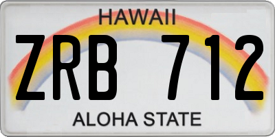 HI license plate ZRB712