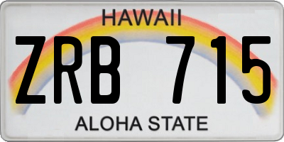 HI license plate ZRB715