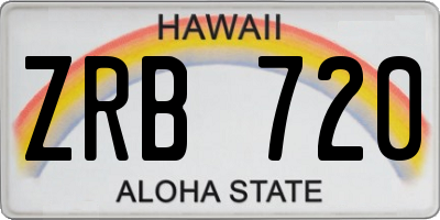 HI license plate ZRB720