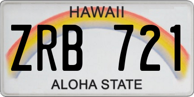 HI license plate ZRB721