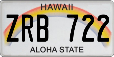 HI license plate ZRB722