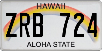 HI license plate ZRB724