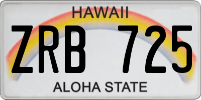 HI license plate ZRB725