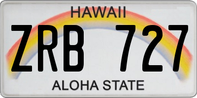 HI license plate ZRB727