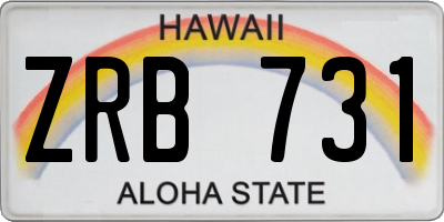 HI license plate ZRB731