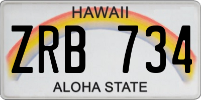 HI license plate ZRB734