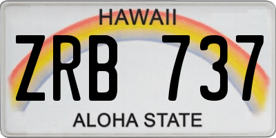 HI license plate ZRB737