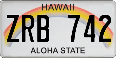 HI license plate ZRB742