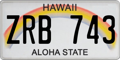 HI license plate ZRB743