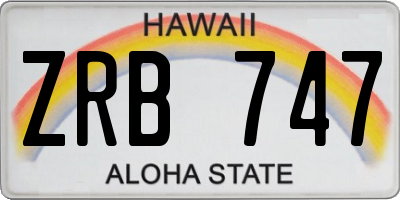 HI license plate ZRB747
