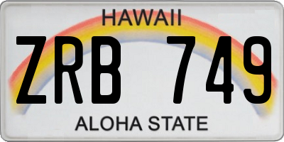 HI license plate ZRB749