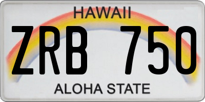 HI license plate ZRB750